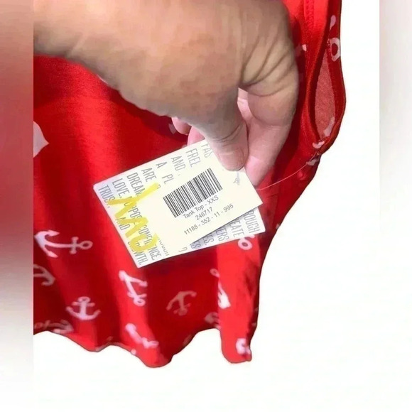Lularoe XXS red tank top with white anchors. NWT. Nautical/‎ cruise vibes! - Picture 4 of 4